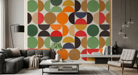 Boho Abstrakte Geo-Kreise Wandbild