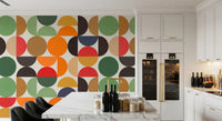 Boho Abstrakte Geo-Kreise Wandbild