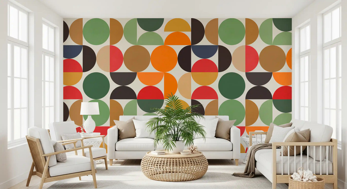 Boho Abstrakte Geo-Kreise Wandbild