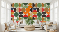 Boho Abstrakte Geo-Kreise Wandbild