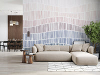 Gradient Waves of Line Art Wall Mural