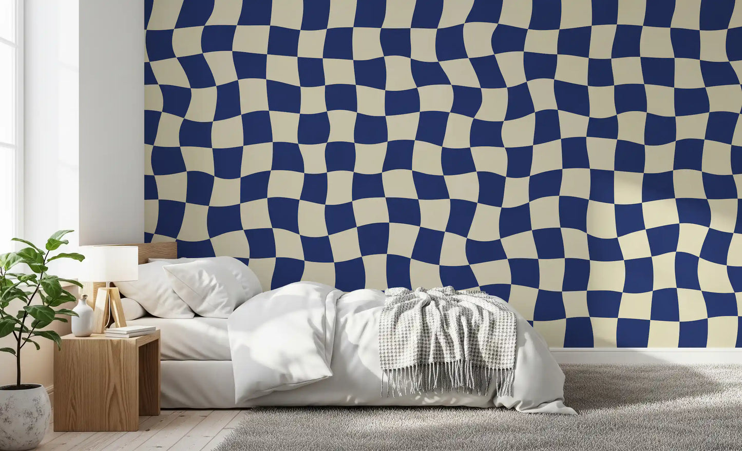 Retro Fluid Checkerboard Wall Mural