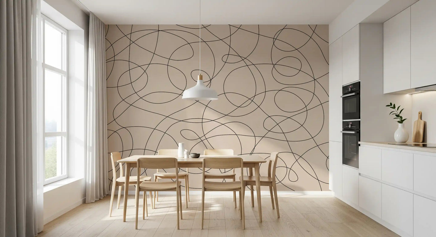 抽象的なインクフローパターンの壁画