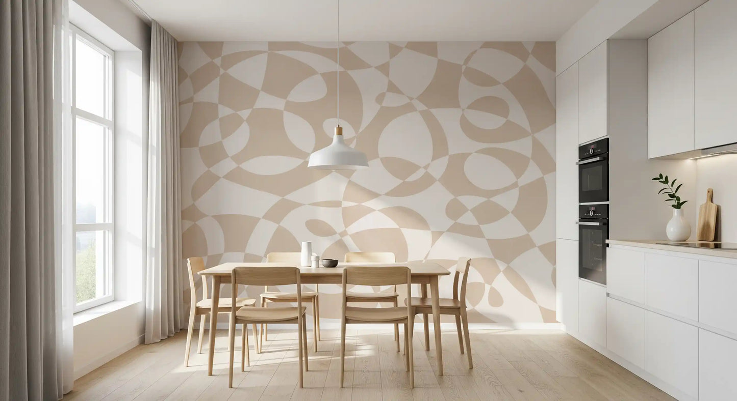 Minimalistisk Flydende Geometri Vægmaleri