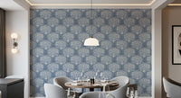Kystnært maritimt koral- og ankerprint tapet⁠
