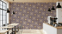 Rustic Diamond Lattice Mosaic Wallpaper⁠