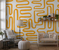 Wandbild Golden Maze mit linearem Muster