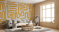 Wandbild Golden Maze mit linearem Muster
