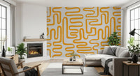 Wandbild Golden Maze mit linearem Muster