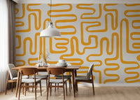 Wandbild Golden Maze mit linearem Muster