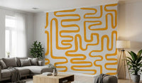 Wandbild Golden Maze mit linearem Muster