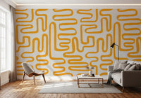 Wandbild Golden Maze mit linearem Muster