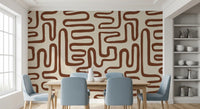 Papier peint panoramique labyrinthe terreux continu