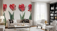 Crimson Parrot Tulip Study Wall Mural