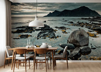 Murale da parete della catena montuosa costiera nordica