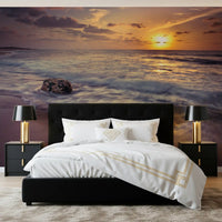 Golden Seashore Sunset View Wall Mural