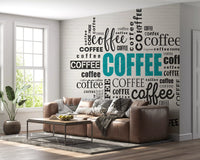 Tapet mural cu tipografie de cafea și artă cu girafă