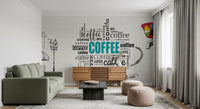 Tapet mural cu tipografie de cafea și artă cu girafă
