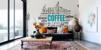 Tapet mural cu tipografie de cafea și artă cu girafă