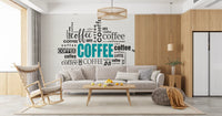 Tapet mural cu tipografie de cafea și artă cu girafă