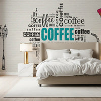 Tapet mural cu tipografie de cafea și artă cu girafă