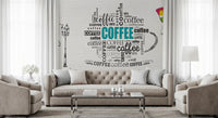 Tapet mural cu tipografie de cafea și artă cu girafă