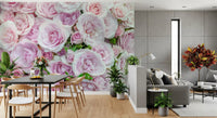 Sanftes Blush Rosengarten Wandbild