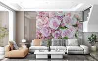 Sanftes Blush Rosengarten Wandbild