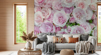 Sanftes Blush Rosengarten Wandbild