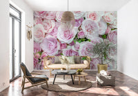 Sanftes Blush Rosengarten Wandbild