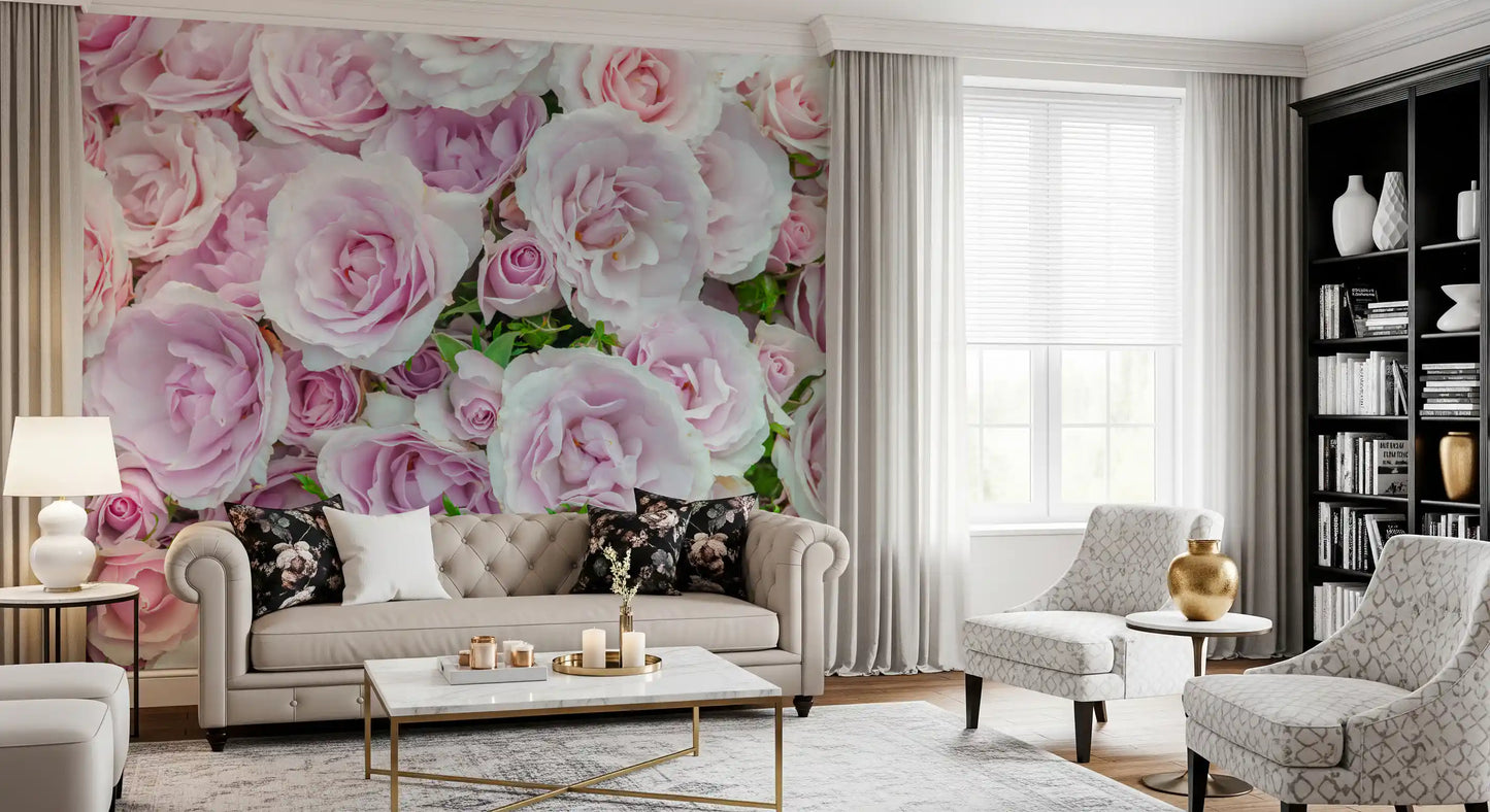 Sanftes Blush Rosengarten Wandbild