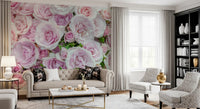 Sanftes Blush Rosengarten Wandbild