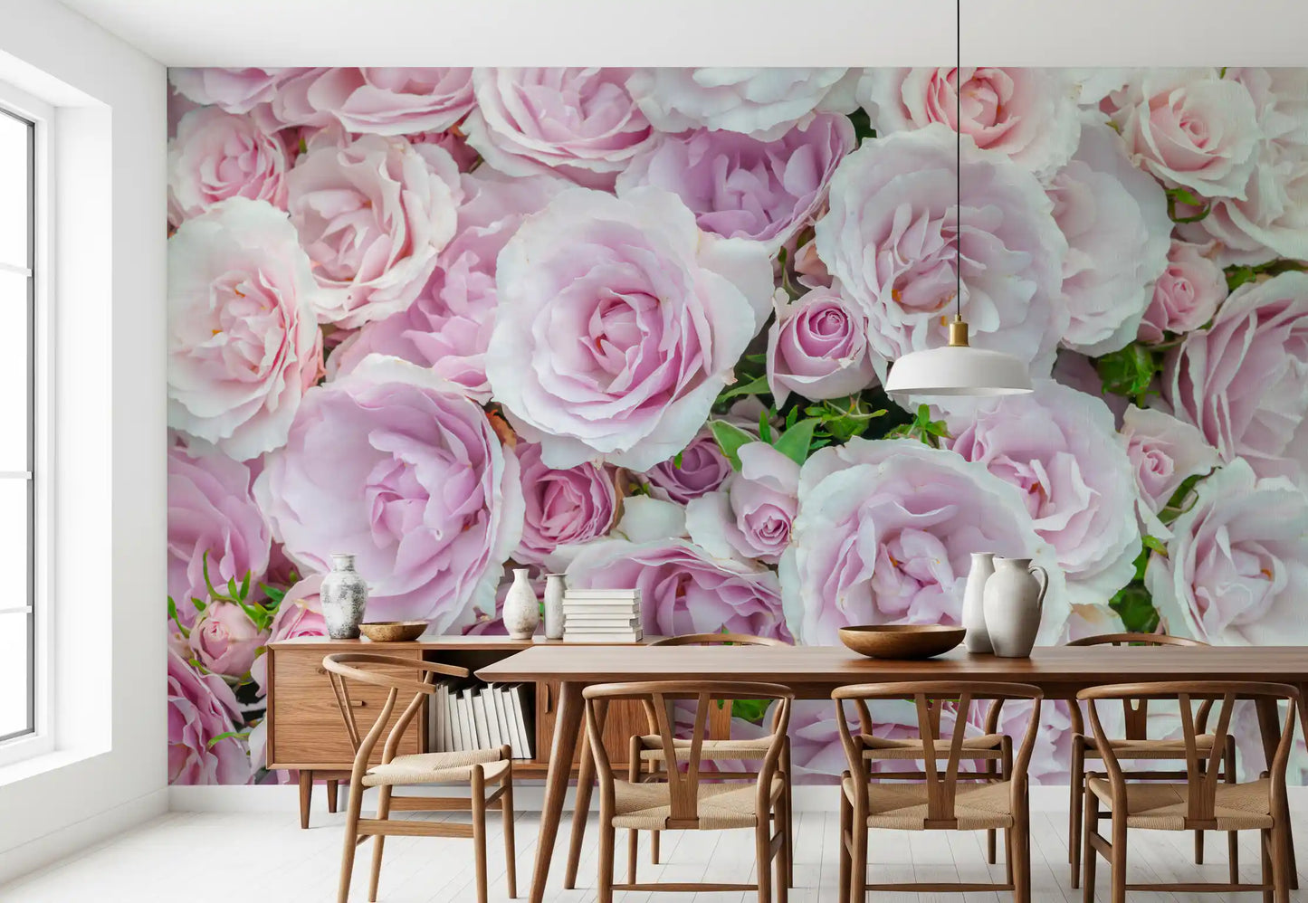 Sanftes Blush Rosengarten Wandbild