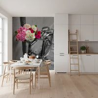 Wandbild Vintage Blumen Fahrradreise