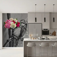 Wandbild Vintage Blumen Fahrradreise
