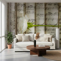 Melodische Weiße Blüten Harmonie Wandbild
