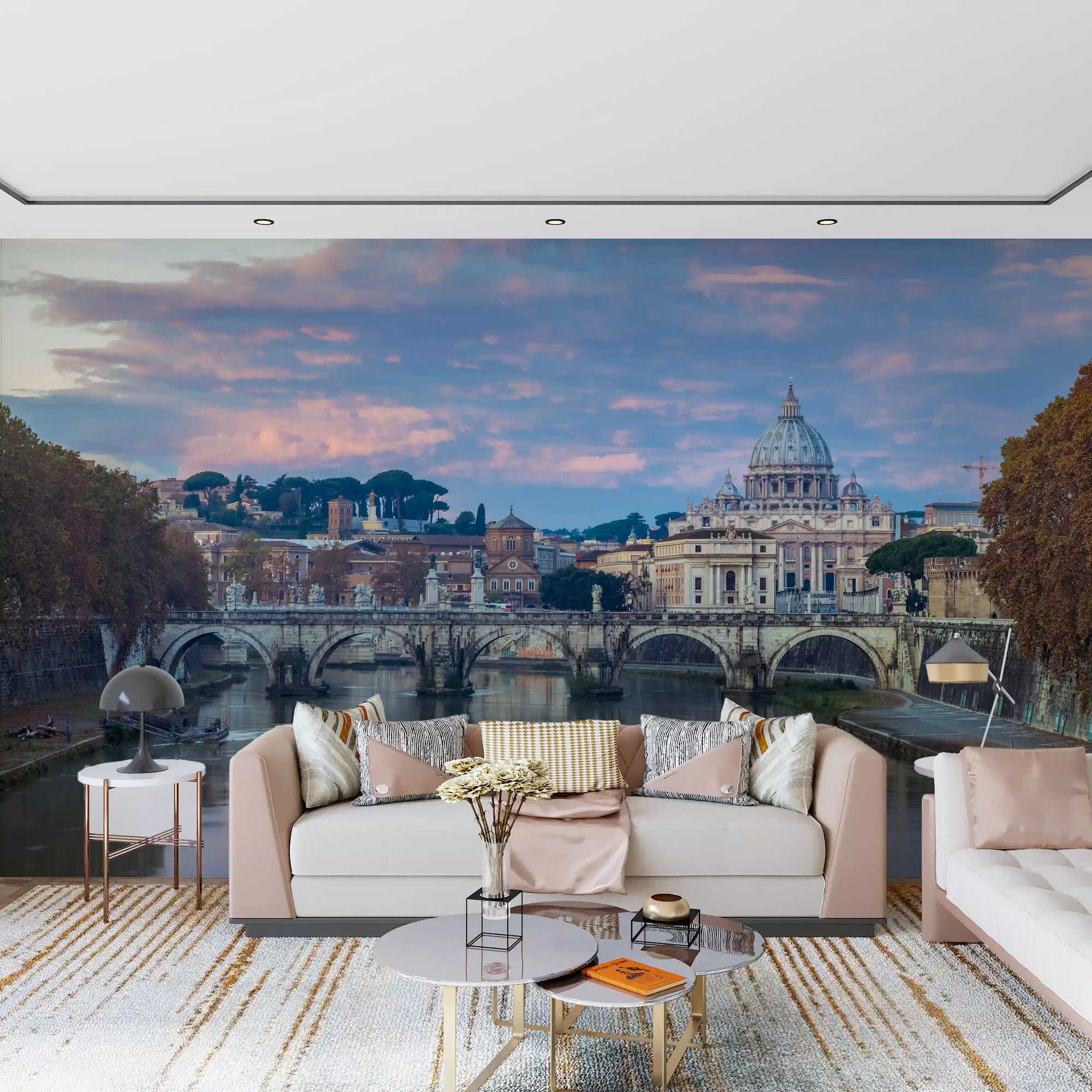 Eternal City twilight wall mural set in a living room GD11394
