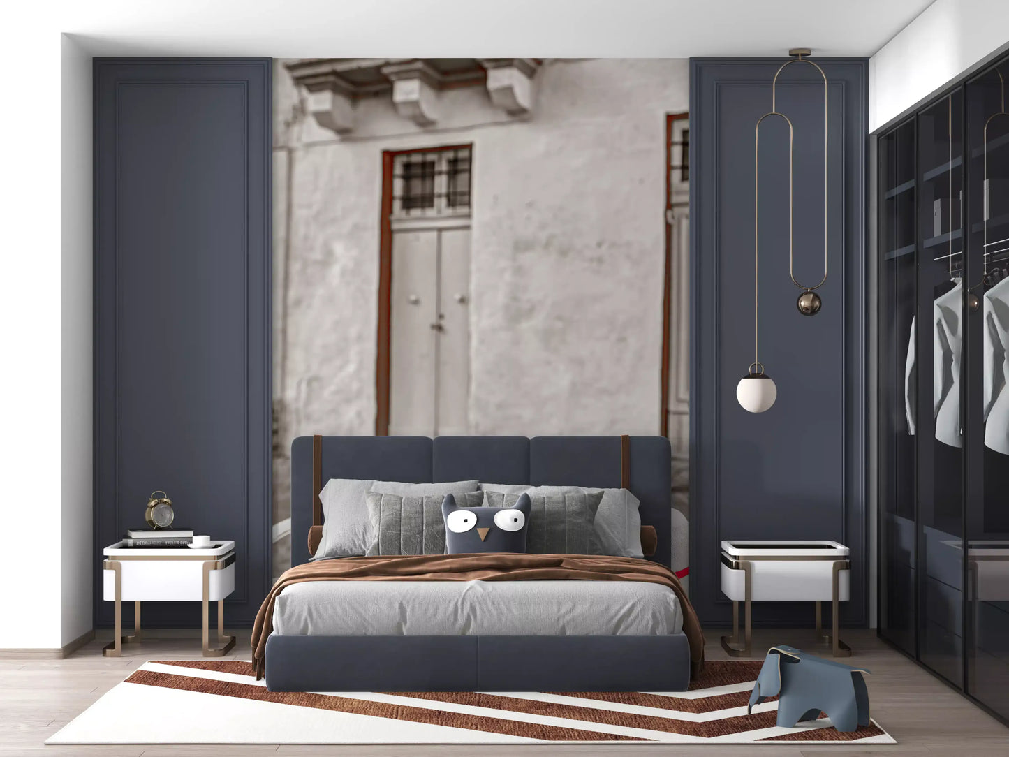 Fresque murale nature morte florale romantique rustique