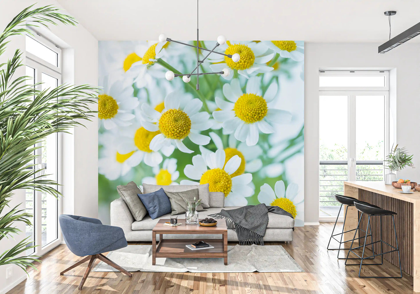 Frühlingswiese Blüten Wandbild