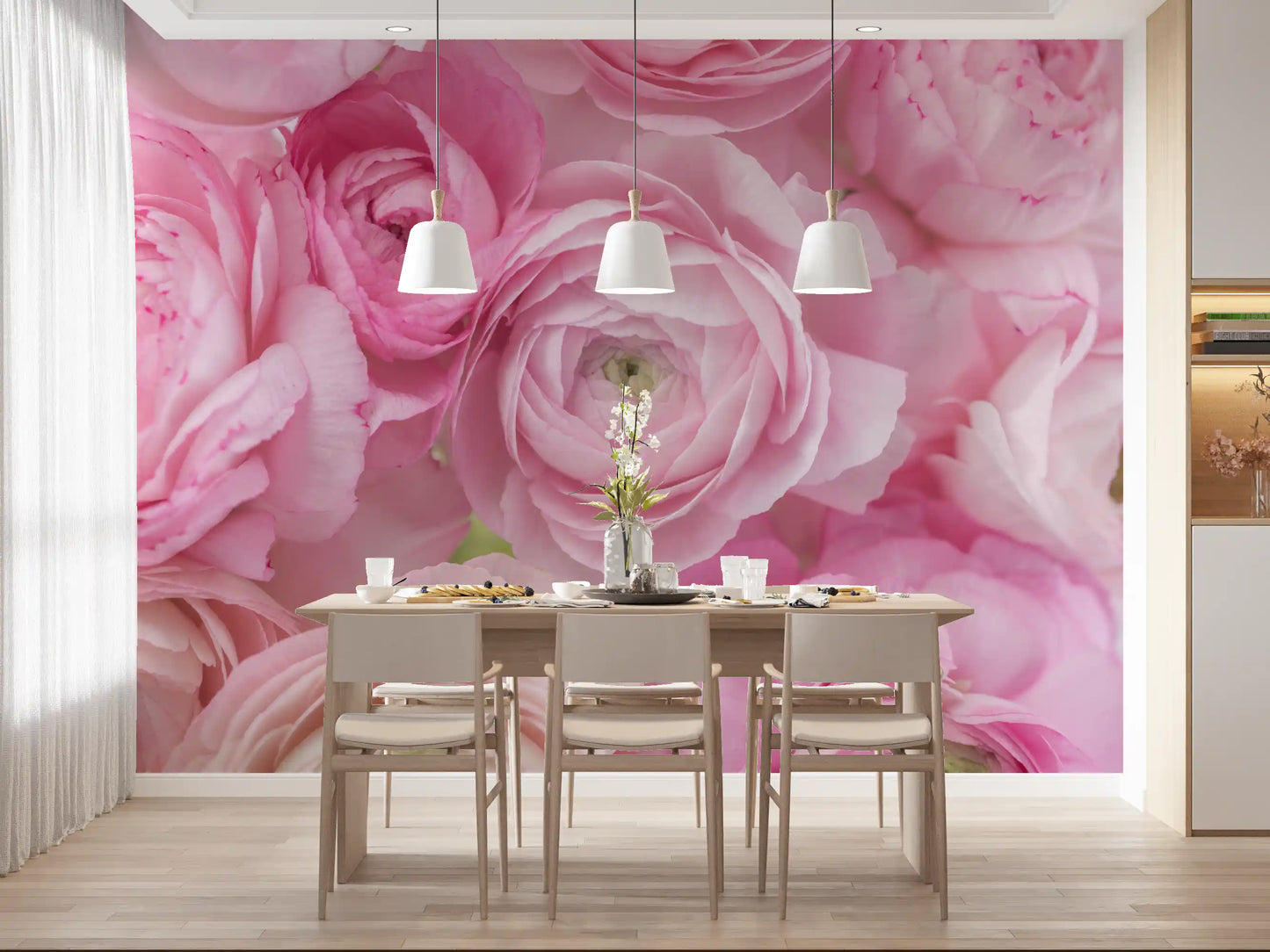 Soft Pink Ranunculus Bloom Wall Mural