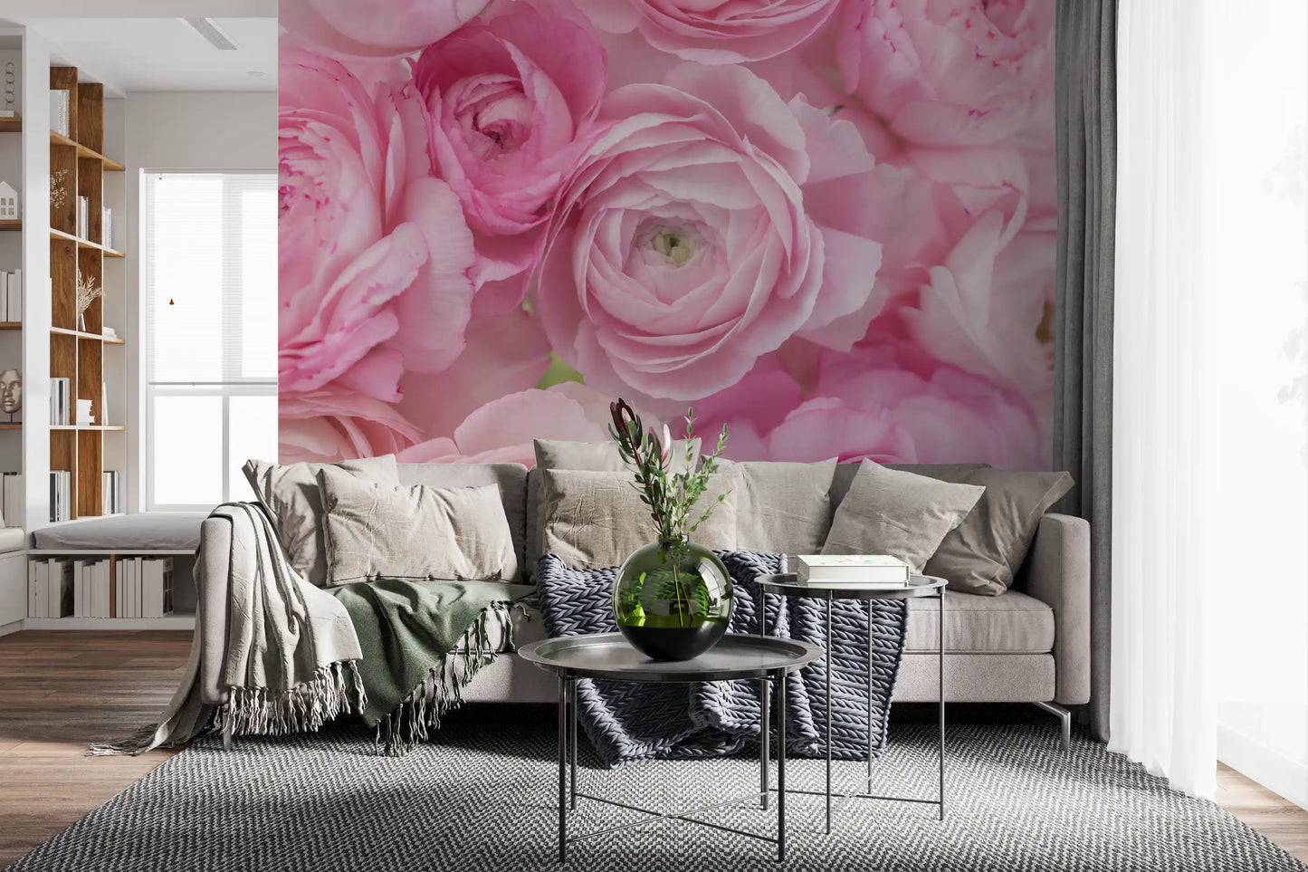 Soft Pink Ranunculus Bloom Wall Mural