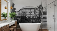 Classic Tudor Architecture in Winter Wall Mural