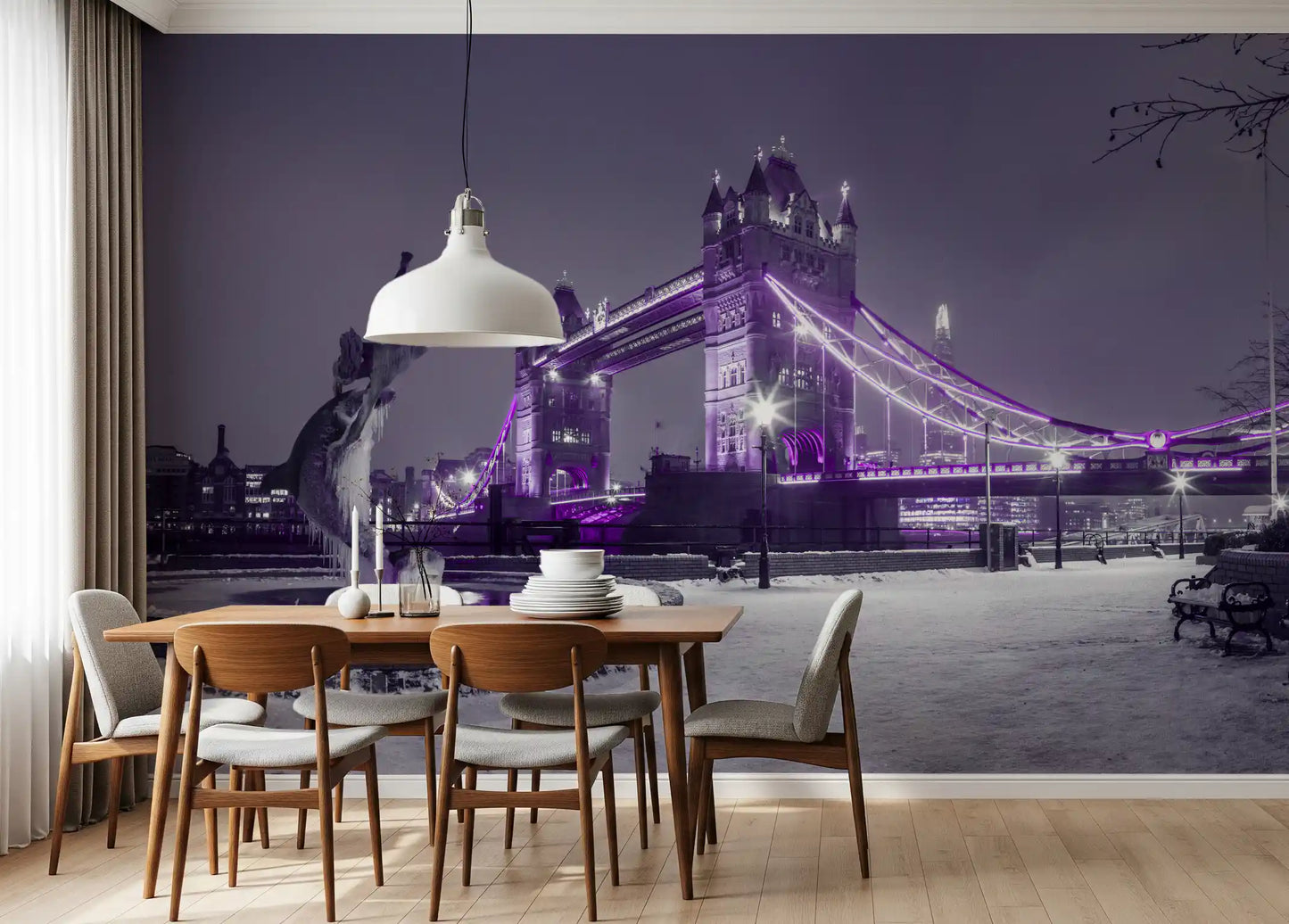 Frozen Cityscape Twilight Wall Mural