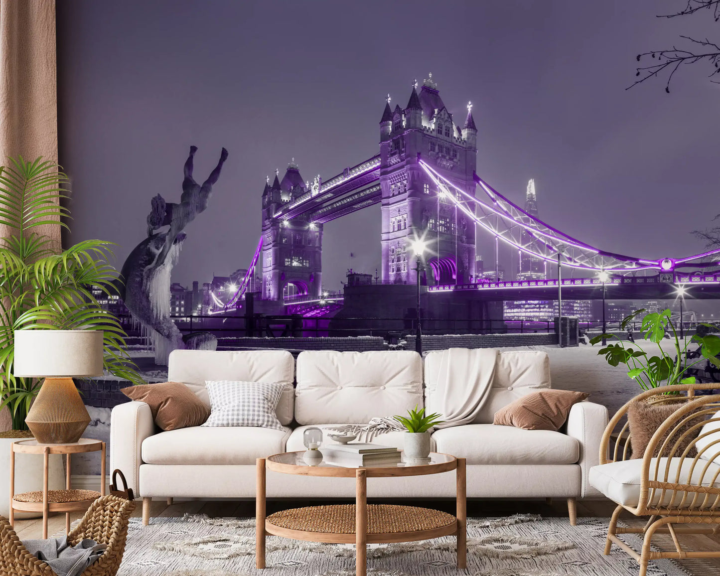 Frozen Cityscape Twilight Wall Mural