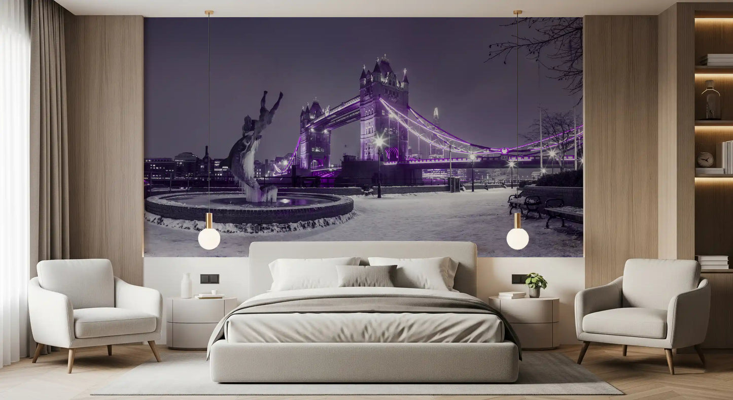 Frozen Cityscape Twilight Wall Mural