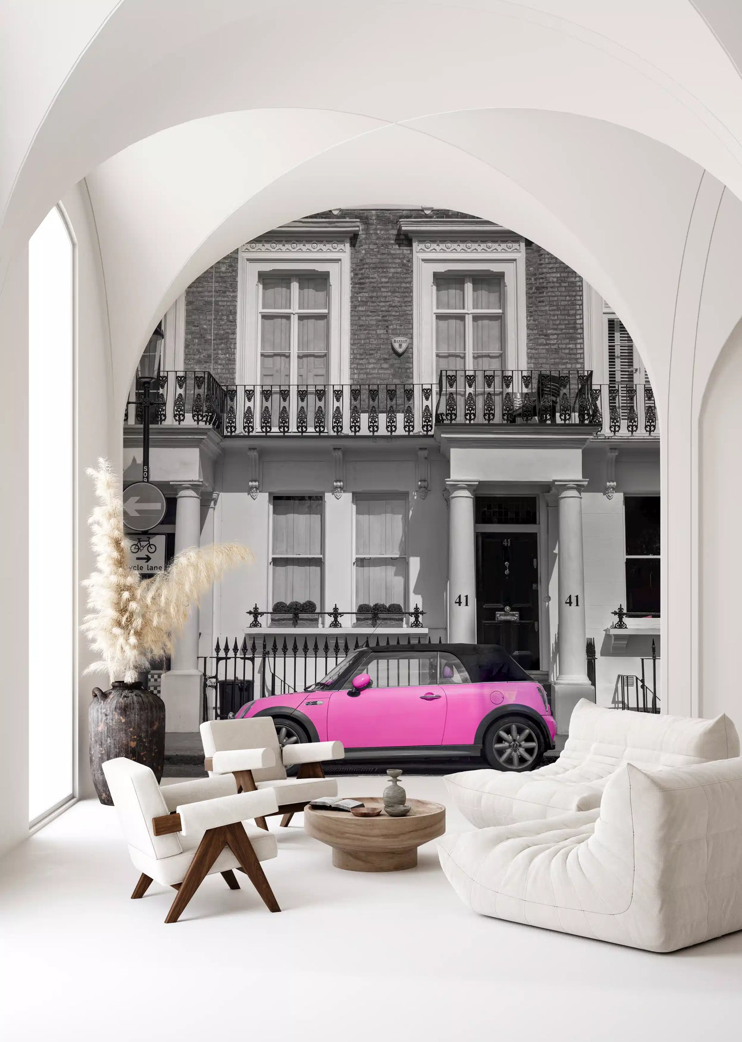 Murale da parete monocromatico Urban Pink Pop