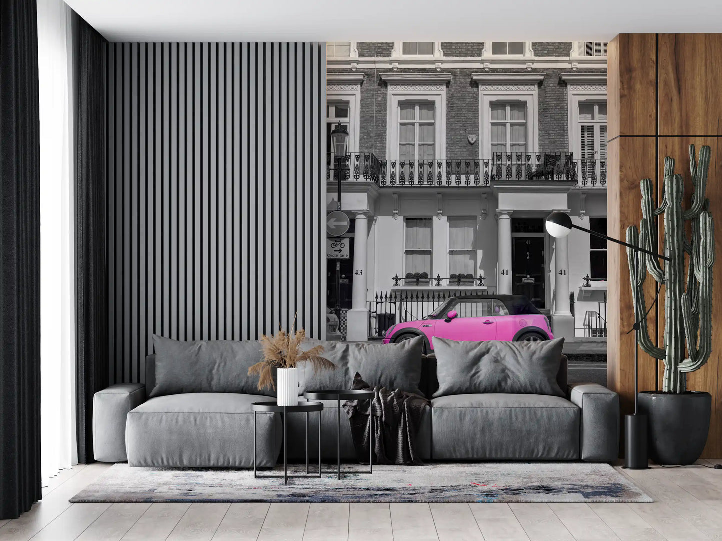 Murale da parete monocromatico Urban Pink Pop