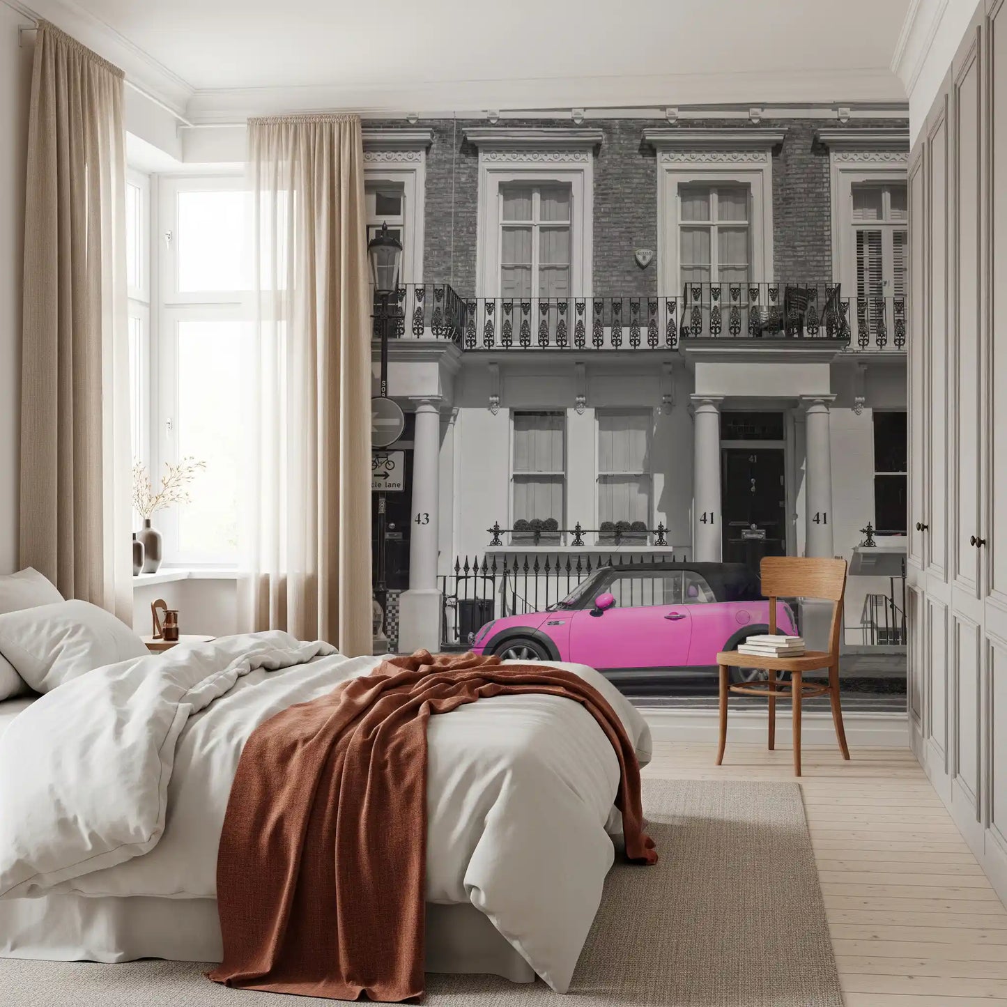 Murale da parete monocromatico Urban Pink Pop