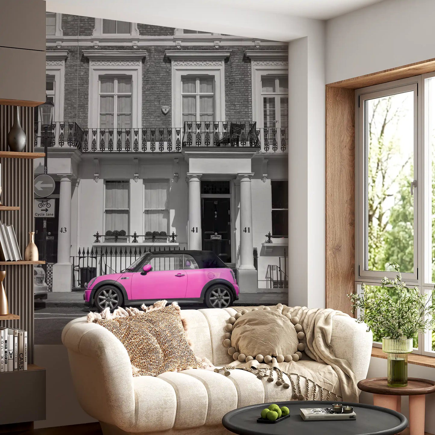 Murale da parete monocromatico Urban Pink Pop