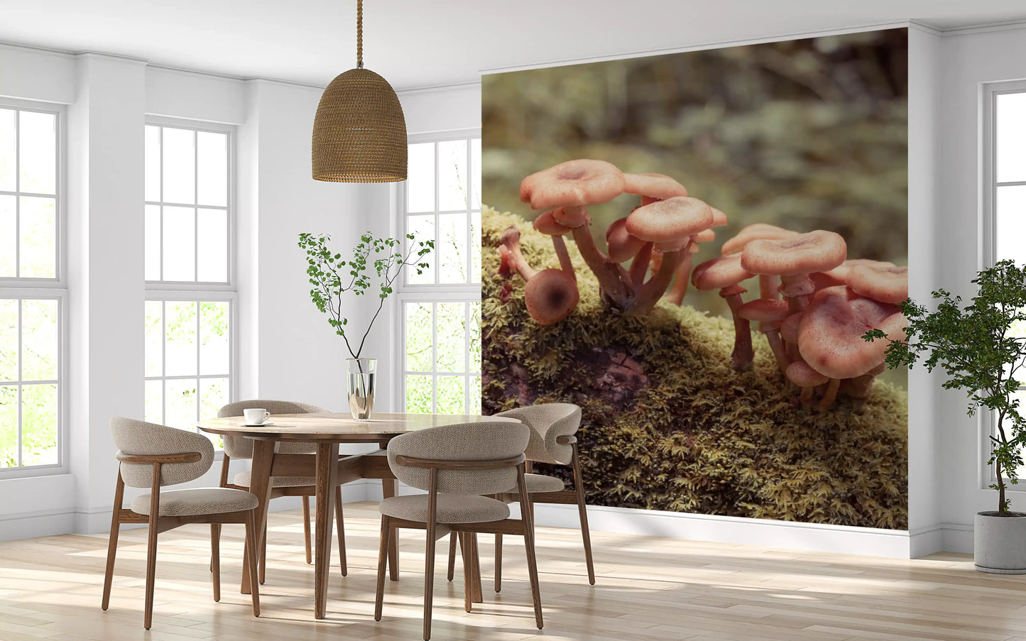 Woodland Fungi Blødt Fokus Botanisk Vægmaleri